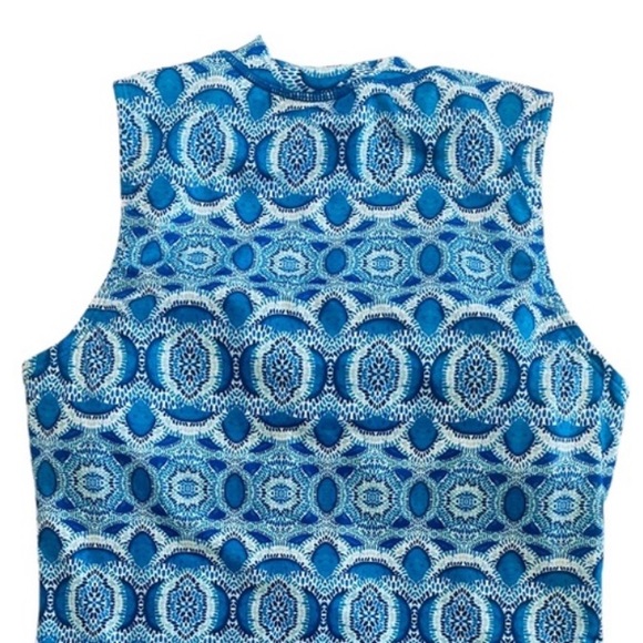 Cabana Life Blue Road Map Sleeves Front Zip one piece Unisuit Swimwear Suit - Picture 10 of 16